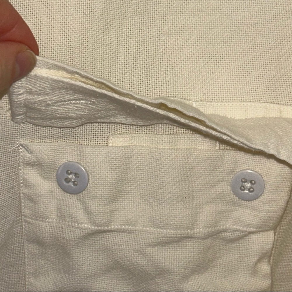 Tommy Hilfiger men VINTAGE long sleeve white cream sport safari shirt size Large - Picture 6 of 11